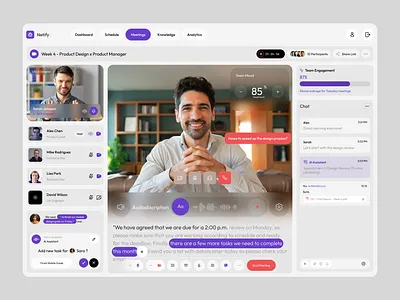 AI Video Conference Dashboard ai video conference ai video interview ai video meeting ai video score chatgpt dashboard hiring platform human ai machine learning video call website