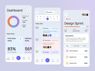 Task Management App UI/UX app app design clean date design ios management mobile app popular project management schedule task task list task management task manager team manager to do app tracking ui ux