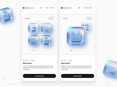 Premium Glass Composition artdirection design glass minimal premium ui visualdesign