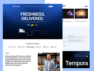 Cold Chain Solution Startup Website app design clean cold chain concept landing page design logistic minimal responsive design startup supply chain ui ui designer ui ux design web design website design