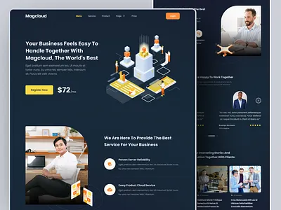 Magcloud - Hosting & Domain Service Website agency branding cloud cloud service corporate domain service elementor hosting hosting web landing page technology template ui design uiux website wordpress