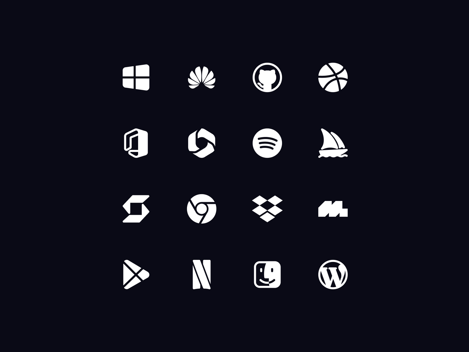 Neaticons Brands, Companies - Bold Style brand company design dribbble github google icon icon pack iconography icons logo microsoft midjourney minimal neaticons spotify ui wordpress