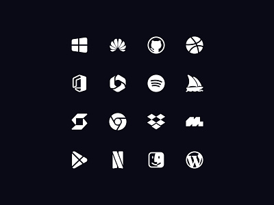 Neaticons Brands, Companies - Bold Style brand company design dribbble github google icon icon pack iconography icons logo microsoft midjourney minimal neaticons spotify ui wordpress