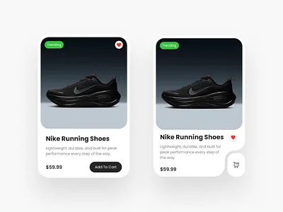 Product Cards UI add to cart app design app redesign appconcept card design card design idea clean design clean ui design comparison ecommerce design footwear design interface design minimal design product card product showcase product ui responsive design shopping app ui ui ux