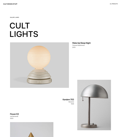 Cult design stuff page typography ui web