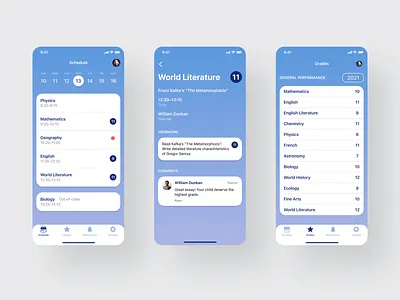 School Journal App app mobile ui