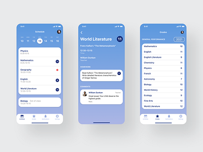 School Journal App app mobile ui