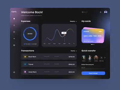 Banking App Dashboard app darkmode dashboard