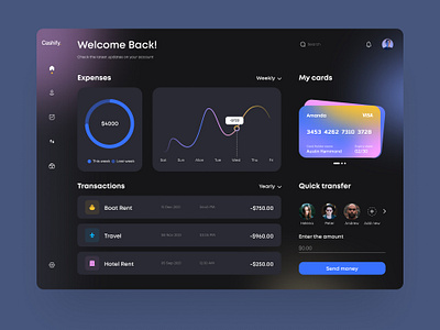 Banking App Dashboard app darkmode dashboard