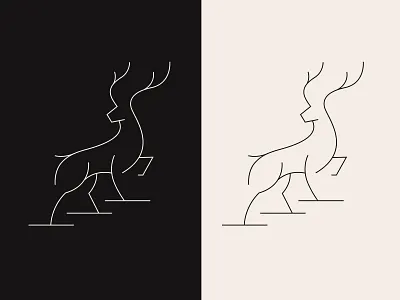 Stag alex seciu animal logo antlers branding buck buck logo deer deer logo line art deer line work logo logo design logo designer stag stag logo wilderness logo