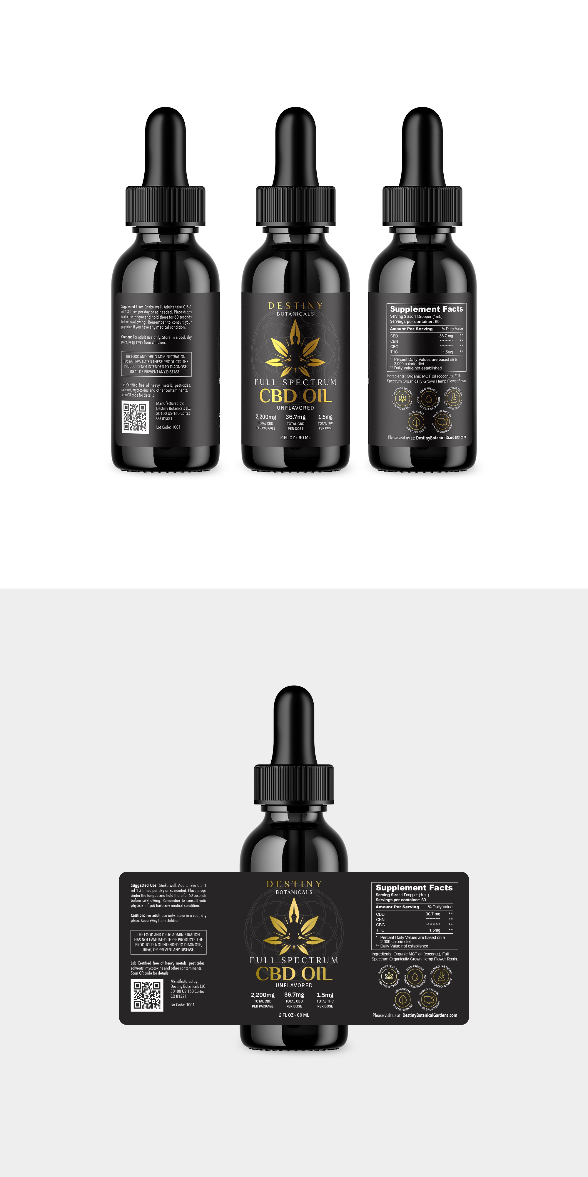 CBD Oil Label branding design graphic design illustration logo typography vector