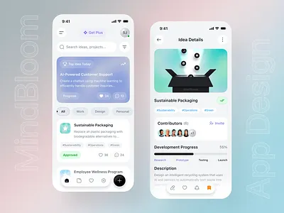 Idea Management Mobile App ai app ai idea generate ai powerd app android app design artificial intelligence chatbot concept app data science deep learning idea management app innovation app ios machine learning neural network productivity app smart idea management tracker app ui ux user interface