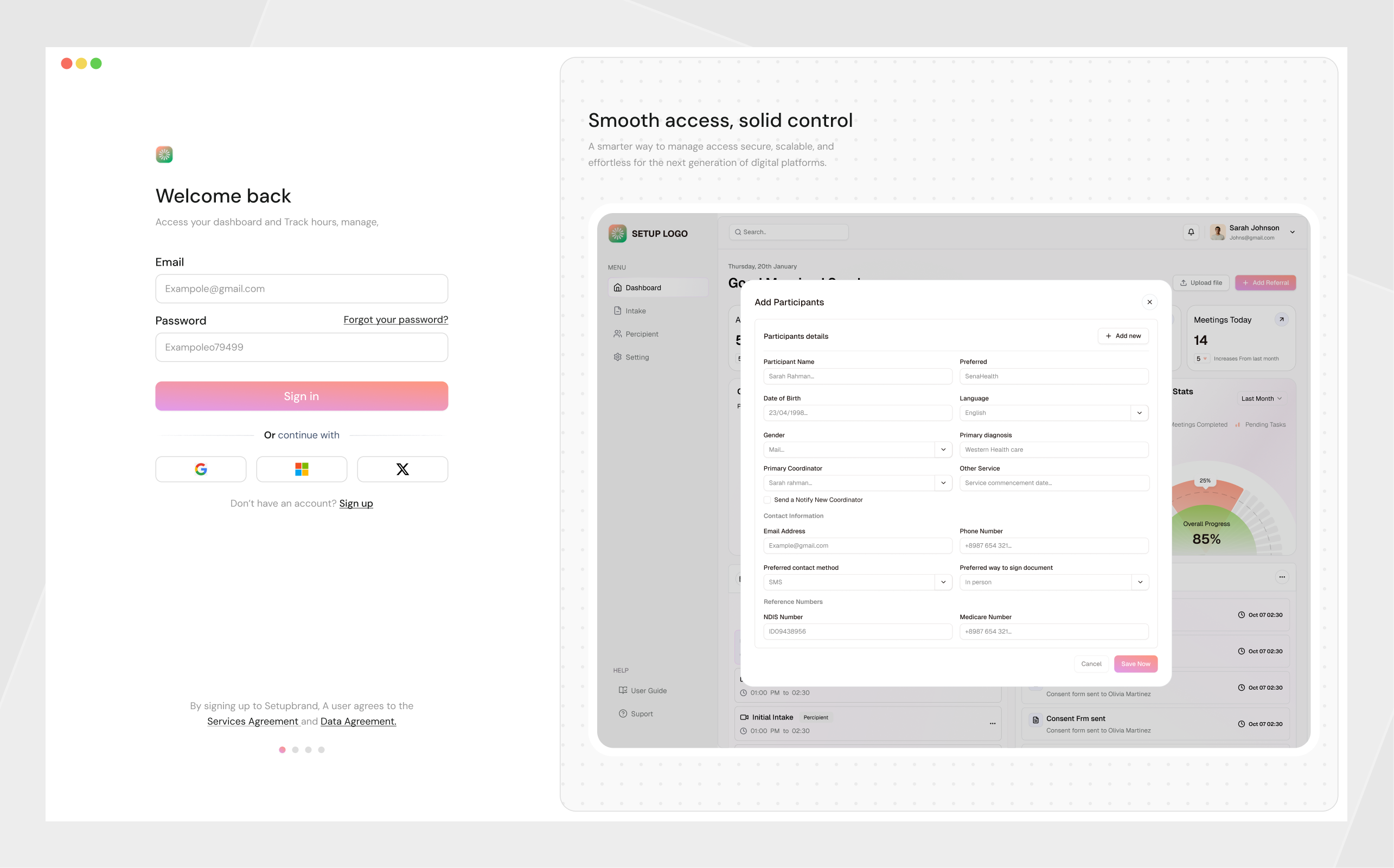 Sign in page admin b2b clean crm dashboard design login page login screen onboarding sign in split screen uiux webapp website