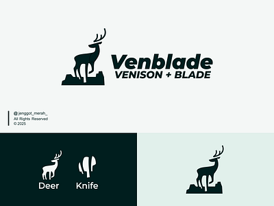 VenBlade Logo Idea For sale awesome blade brand branding buck business deer design forest identity inspirations knife logo logo for sale logos minimal profesisional stag venison