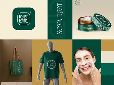 Nova Root – Natural Skincare Brand Identity Design animation brand book brand identity brand style guide branding business card design graphic design logo design motion graphics packaging design skin care branding statioenry design typography desgin visual identity website design