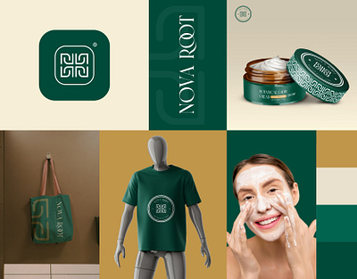 Nova Root – Natural Skincare Brand Identity Design animation brand book brand identity brand style guide branding business card design graphic design logo design motion graphics packaging design skin care branding statioenry design typography desgin visual identity website design