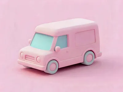 3D Pastel Truck Animation | Soft Style Motion Graphic Design 3d 3danimation 3dillustration 3dmodel animation cartoon illustration modeling motiongraphic pastelcolors pink softstyle truck