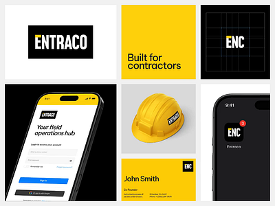 Entraco Contractor Visual Identity brand brandidentity branding building business clean construction contractor corporate design identity investor deck jitter logo minimal modern pitch deck presentation slide