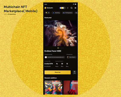 NFT Marketplace(Mobile) blockchain defi design nft nftmarketplace ui ux