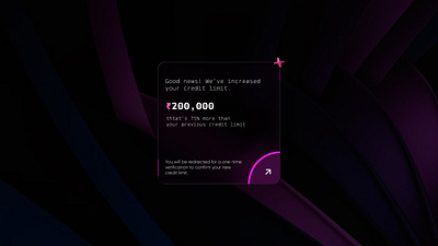 UI concept featuring the new Glass effect for credit limit. carddesign creditlimit darktheme glassmorphism glassui interfacedesign minimalui mobileui ui visualdesign