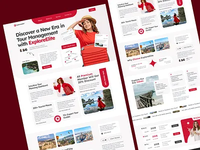Travel Management SaaS Landing Page best design best designer clean creative design dashboarddesign design designinspiration homepage landing page landingpage red saas simple travel agency travel management travelapp ui web website
