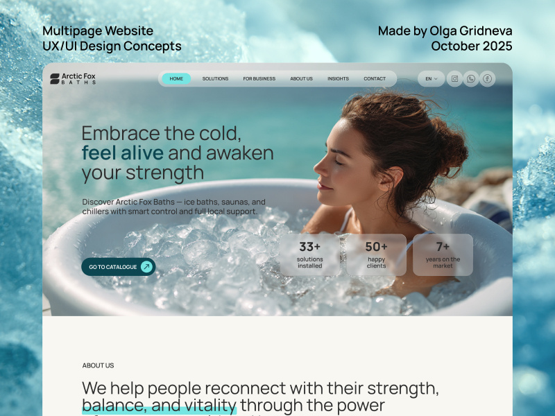 UX/UI Design for Multipage Website design figma icebaths multipage ui ui design uxui design webdesign webdesigner website