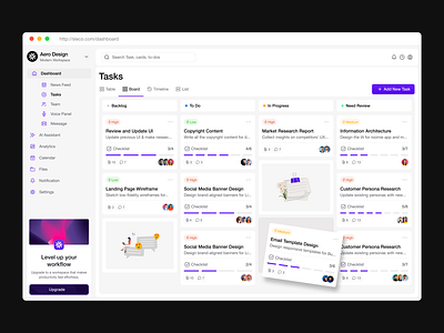 Sleco - Task Managment ⚙️ clean dashboard collaboration tool communication tool dashboard ui kanban design minimal design modern web app productivity app project tracker saas dashboard sleco dashboard task board task management task tracker ui team dashboard team productivity uiux design ux design web dashboard workspace app