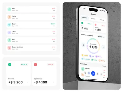💸 Flow App – Clean Finance Dashboard UI branding budgetapp clean dashboard expenseapp figma finance app fintech interaction design interface light mode mobile app modern ui modernui print product design typography ui design ux design web design