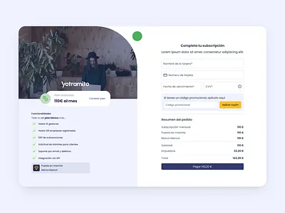 Payment page for Yotramito.com app branding grants payment payment page product design ui uidesign uxdesign uxui web design
