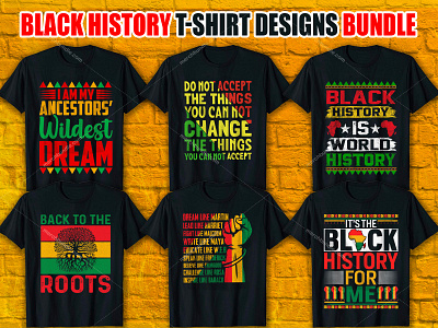 BLACK HISTORY T-SHIRT Designs Bundle design etsy illustration merchbyamazon tshirt design free