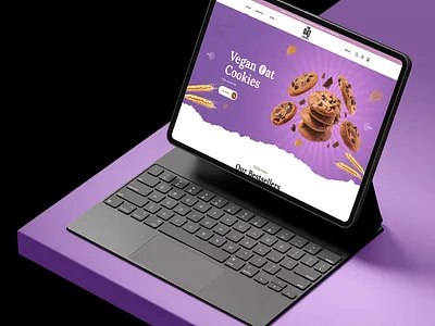 Cookies Online Store Landing Page animation branding brownies cake clean company cookies cookies website design e commerce landing page logo milk powder modern oats online store the oat kitchen uiux vector webflow