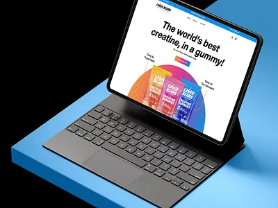 Gummy Candies Home Page branding candies catalog clean company creatine design faster recovery gummy meme coin illustration landing page laser beams logo modern uiux webflow