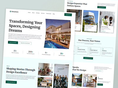 Architecture, Interior & Construction Website agnecy website design architecture architecture landind page architecture website clean layout creative studio creative website design dribbble showcase interior website modern webdesign real estate real estate website uiux design web design