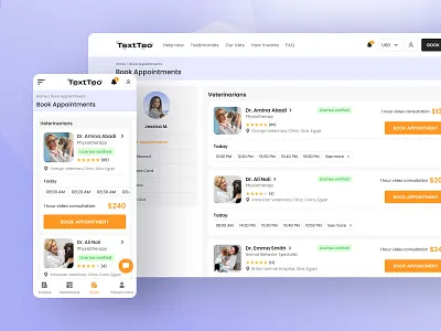 Telehealth | Telemedicine | For Pets | Pet Health | Veterinarian ai design ai powered vet app animal health animal hospital platform animation dashboard design dashboard ui digital healthcare digital vet clinic medical booking modern design patient card pet owner app product design responsive design telemedicine platform ui ux vet tech design web design web interface design