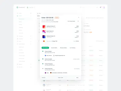 Order Detail Modal app design modal pop up product design ui ui design ux