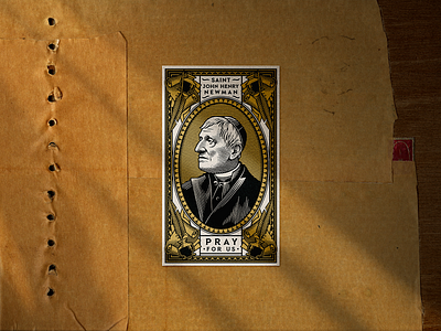 Word on Fire - Prayer Card artwork bible card church design drawing engraving graphic design illustration old portrait religion sant vintage woodcut