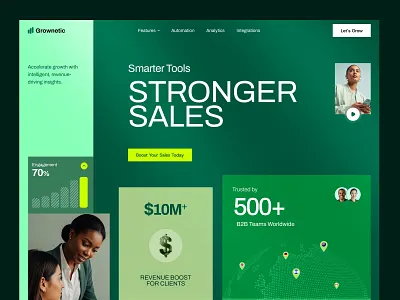 Grownetic - sales marketing website| Header Exploration ai b2b landing page b2b marketing conversiondesign data driven ecommerce lead generation marketiing marketingwebsite minimalui saas design sales sales agent saleswebsite seative startupwebsite top design agency uiuxdesign