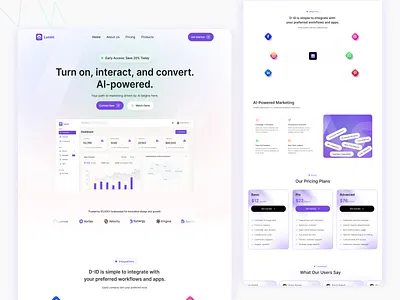 Lucen—AI-Powered SaaS Landing Page Design ai design ai platform ai tool automation clean ui dashboard design figma design gradient design landing page marketing dashboard minimal design modern ui product design saas saas landing page startup ui design ux design web app web design