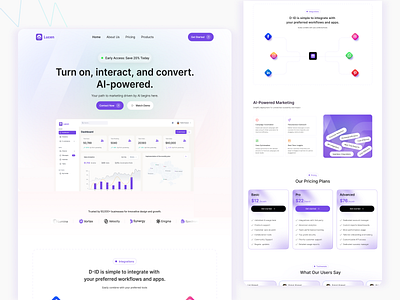 Lucen—AI-Powered SaaS Landing Page Design ai design ai platform ai tool automation clean ui dashboard design figma design gradient design landing page marketing dashboard minimal design modern ui product design saas saas landing page startup ui design ux design web app web design