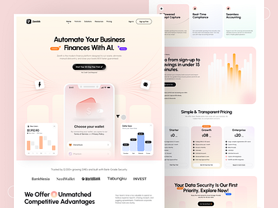 Finance Landing Page Design cleanlayout designinspiration figma designer financeapp fintech fintech design fintech ui fintech website design gradient landingpage mockup saas saas design saas ui startup uidesign uiux uiux design visualdesign websitedesign
