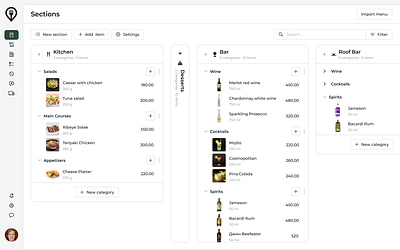 POS Menu Builder pos ui web
