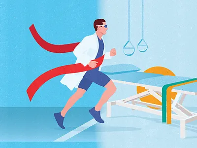 The health challenges of former athletes by Kotryna Zukauskaite art athlete conceptual editorial editorial illustration graphic design health health care illustration illustrator kinesitherapy magazine sports textured vector