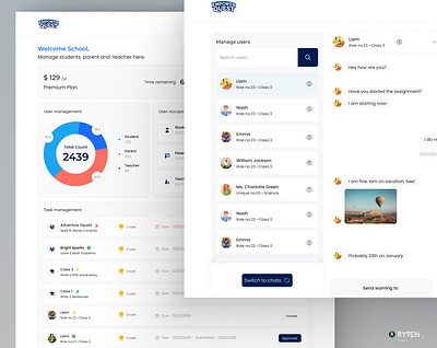 Modern Education Dashboard – Task & Reward System adminpanelui cleanui dashboarddesign datavisualization edtechdashboard educationtechnology learningappdesign minimaldashboard saasdesign schoolmanagement studentportal taskmanagement uidesign uxdesign uxuidesign webappdesign