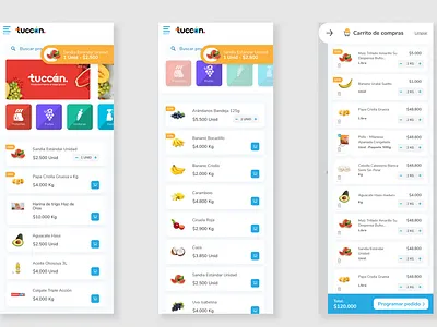 Tuccan: grocery shopping app design e commerce grocery mobile app shopping shopping cart ui user centered design ux design