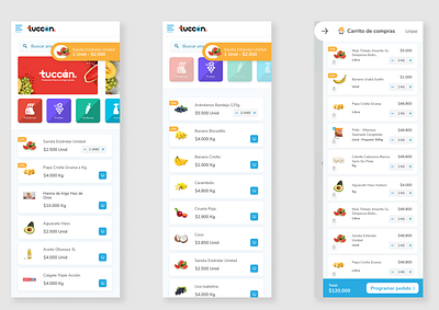 Tuccan: grocery shopping app design e commerce grocery mobile app shopping shopping cart ui user centered design ux design