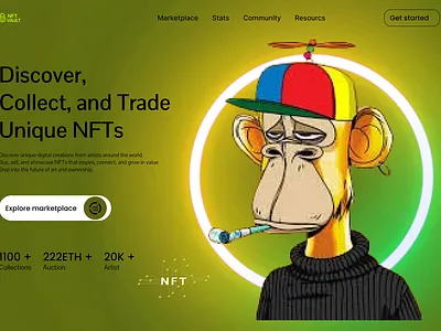 Digital Art NFTs - Landinge Page designer homepage landing page nfts trading web design web developer web3 website