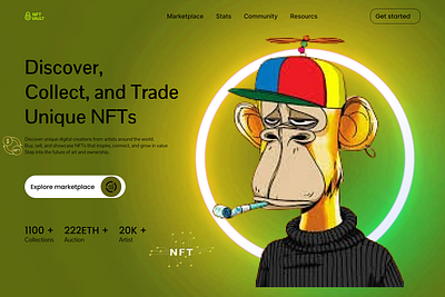 Digital Art NFTs - Landinge Page designer homepage landing page nfts trading web design web developer web3 website