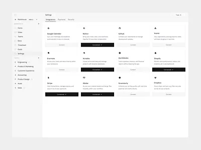 Integrations design ui ui design ux ux design