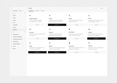 Integrations design ui ui design ux ux design