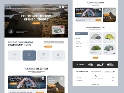 TerraTent - Landing Page Design adventuredesign branding design digitaldesign graphic design illustration landing page design logo outdoordesign typography ui uiux ux vector web design webdesigninspiration